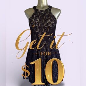 💲🔟Add-On ✅Dark Navy Lace Dress